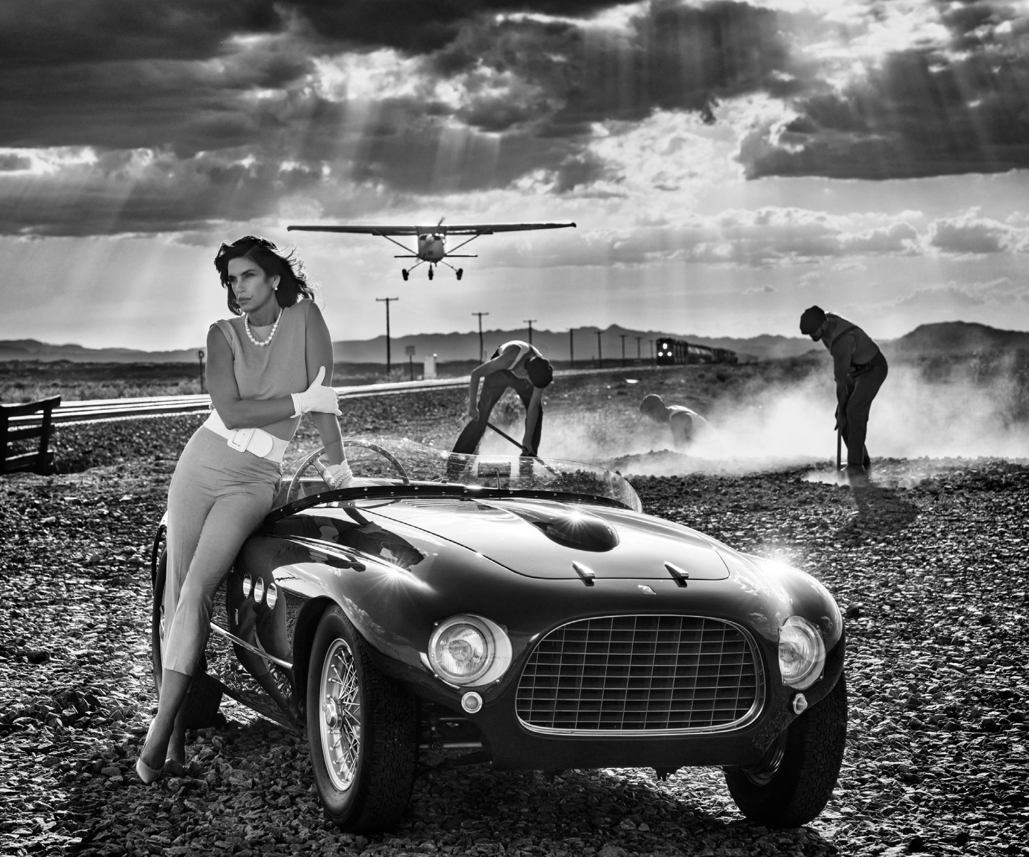 David Yarrow Black and White Photograph - Plane, Trains and Automobiles