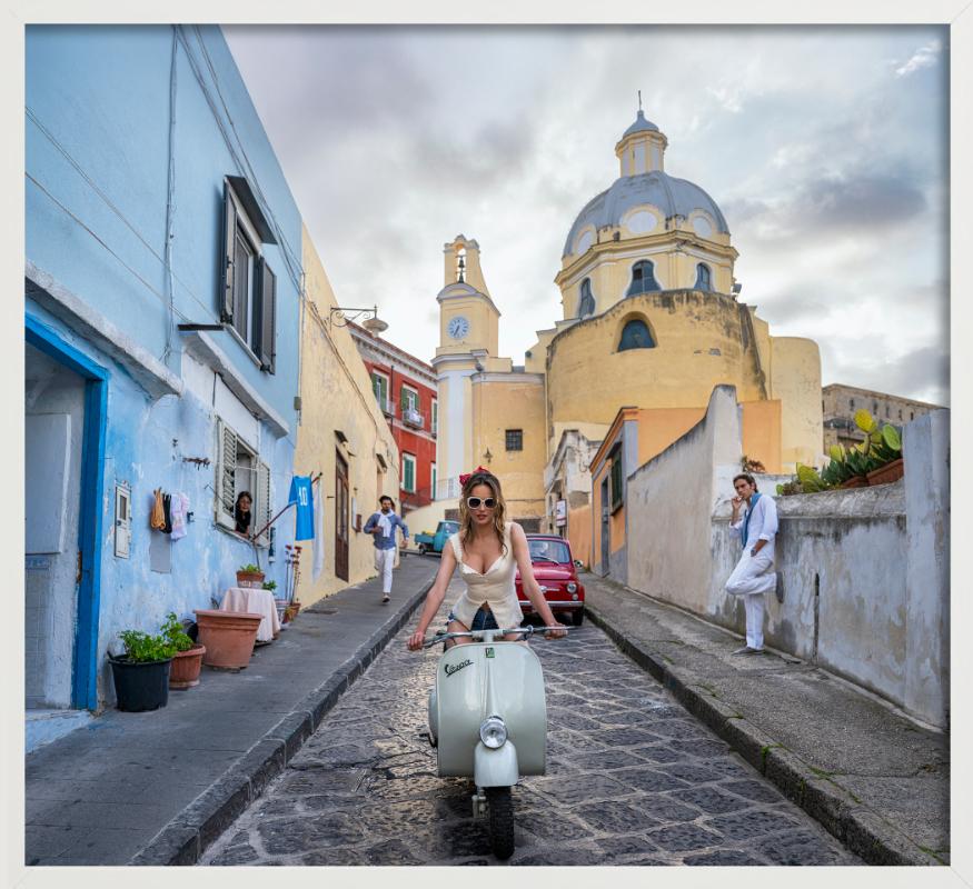 The Girl On The Vespa - A Woman Riding Through Town, Fine Art Photography, 2025 For Sale 4