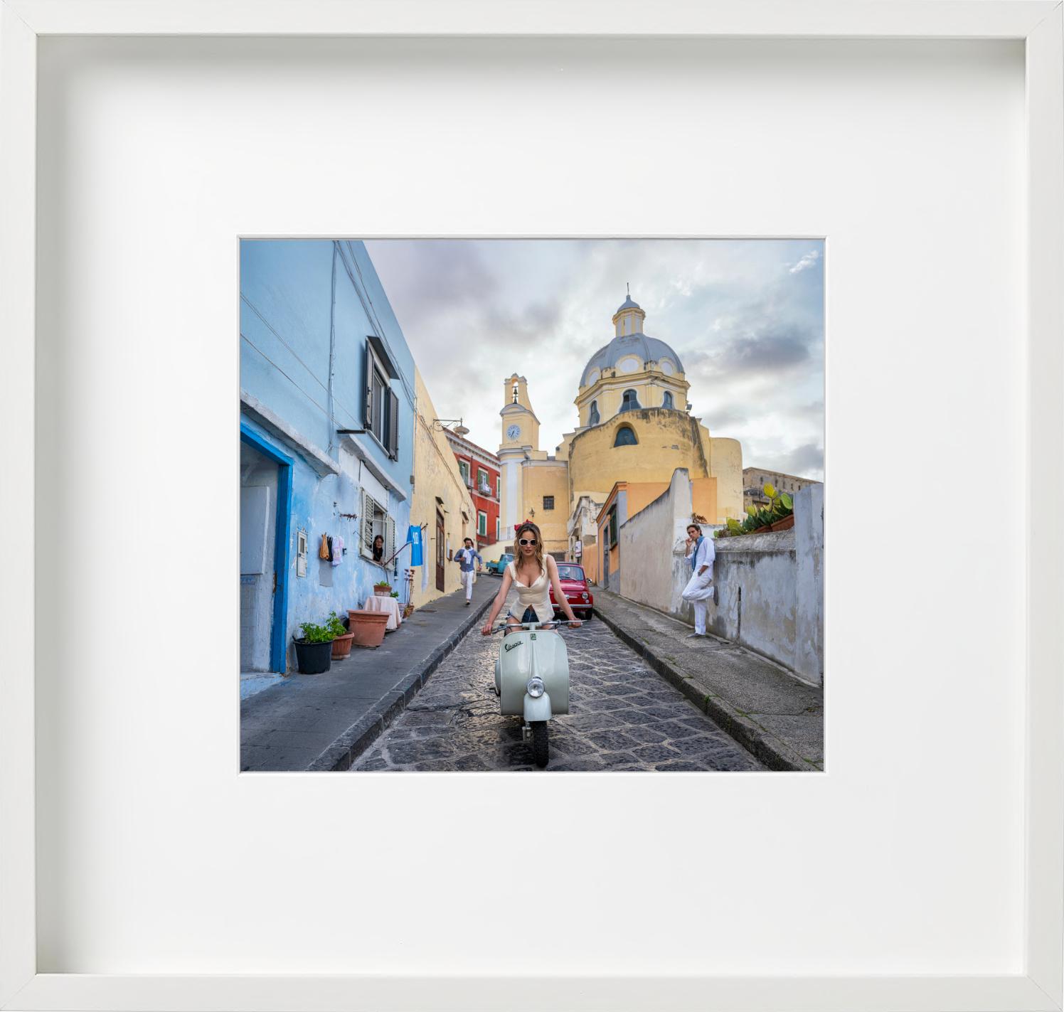 The Girl On The Vespa - A Woman Riding Through Town, Fine Art Photography, 2025 For Sale 5
