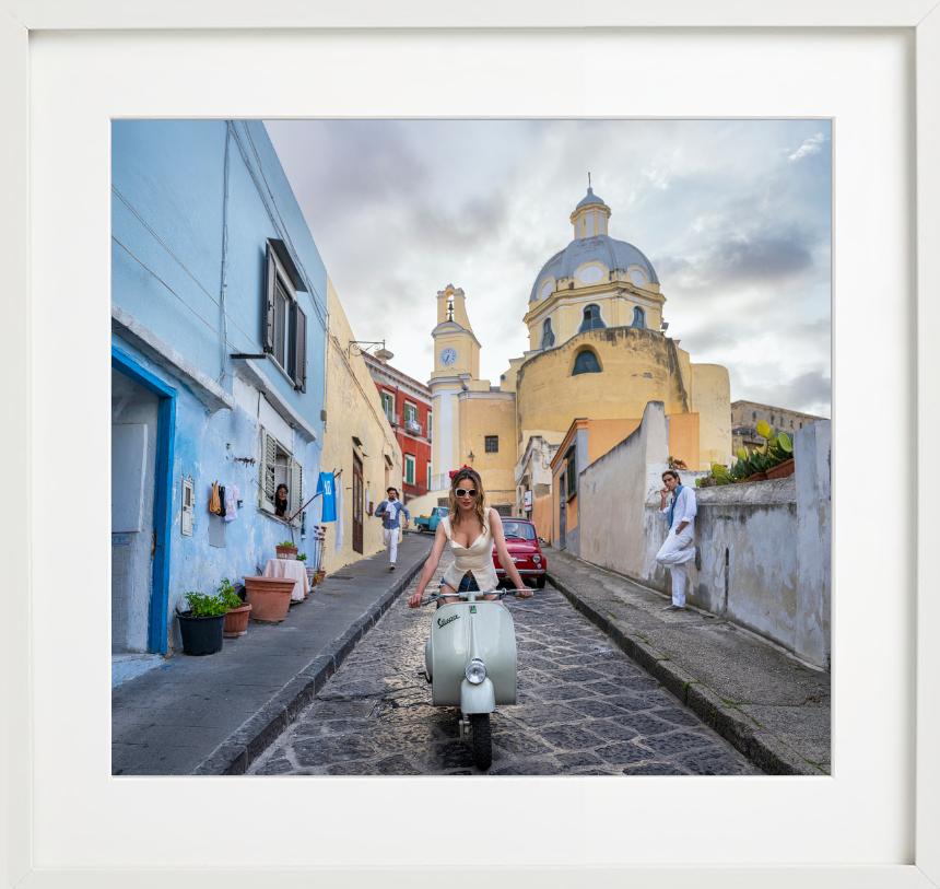 The Girl On The Vespa - A Woman Riding Through Town, Fine Art Photography, 2025 For Sale 6
