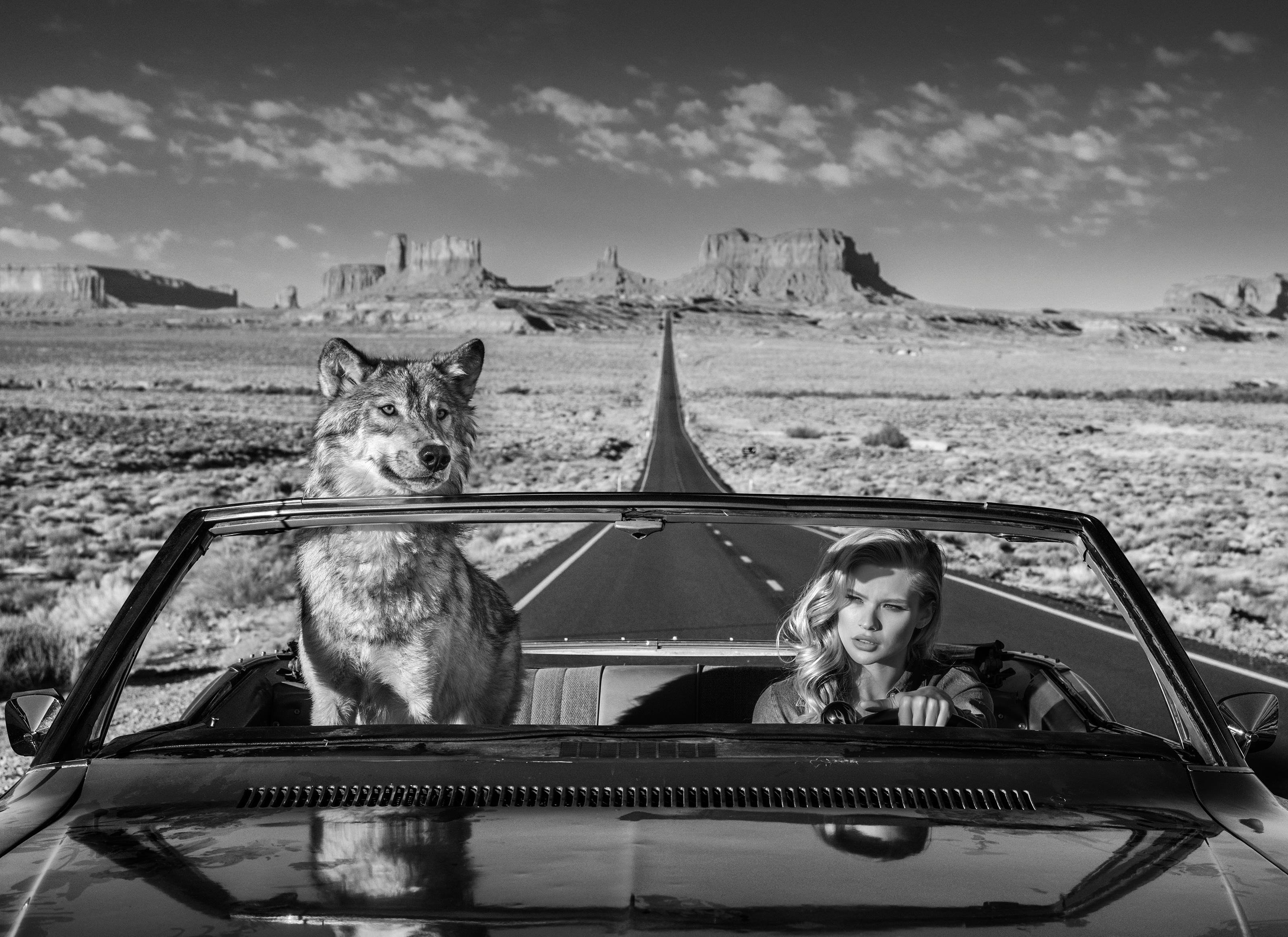 David Yarrow Black and White Photograph - Road Trip
