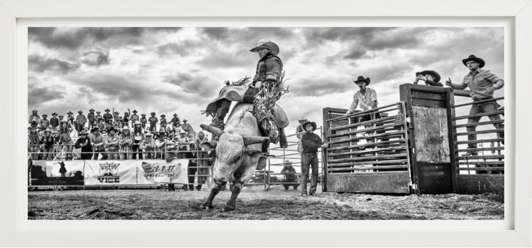 'Rodeo' - Cowboy on a Bull, fine art photography, 2023 For Sale 3