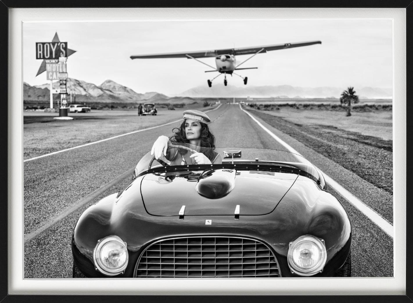 South by Southwest - Supermodel Cindy Crawford in vintage Ferrari on route 66 For Sale 1