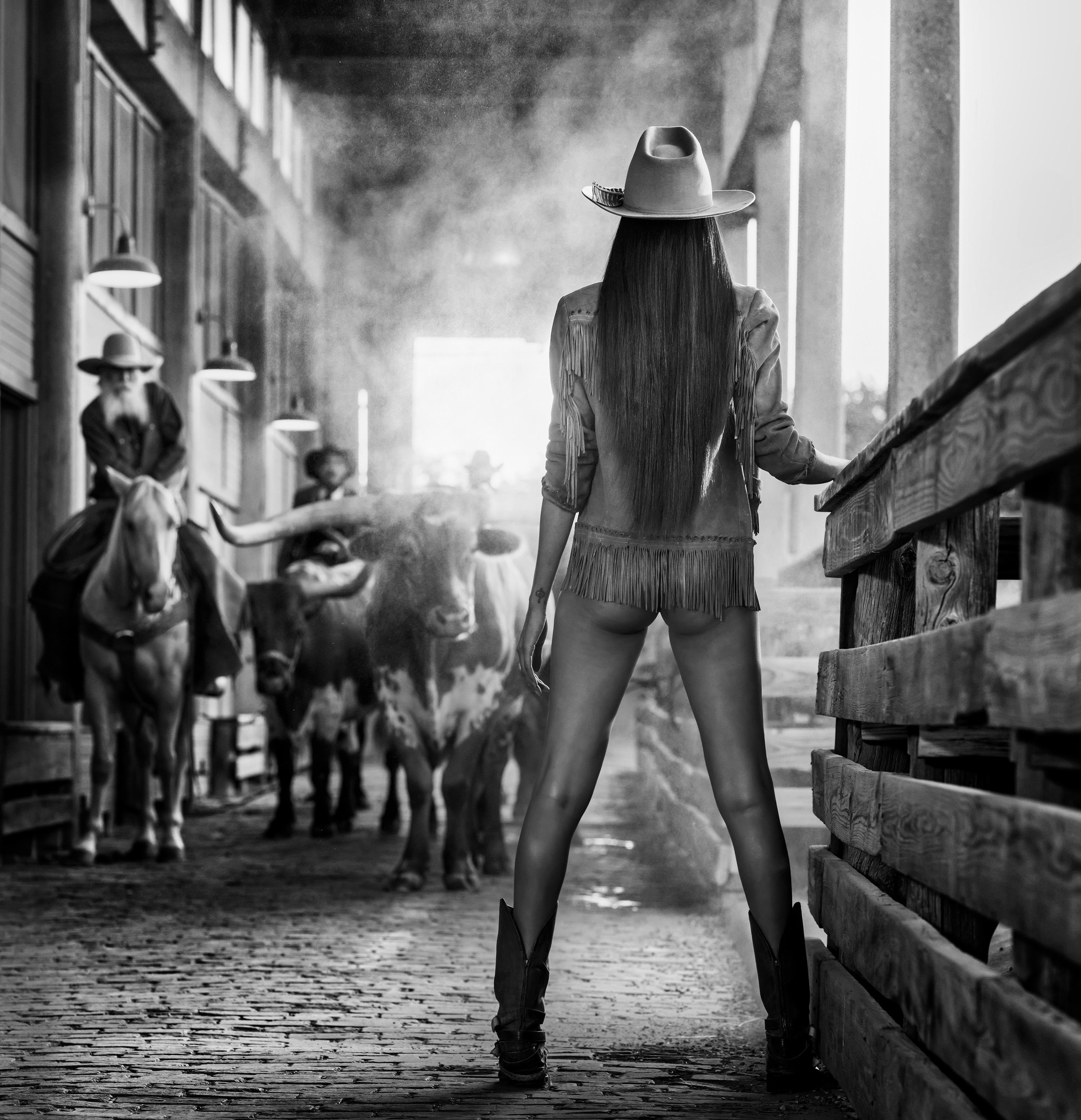 The Cow Whisperer - Semi Nude with Cowboys, Fine Art Photography 2024