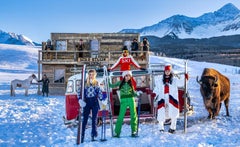 'The Gold Digger Saloon' - Models and Bison in Snow, Color FIne Art Photography