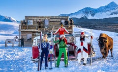 'The Gold Digger Saloon' - Models and Bison in snow , fine art photography, 2023