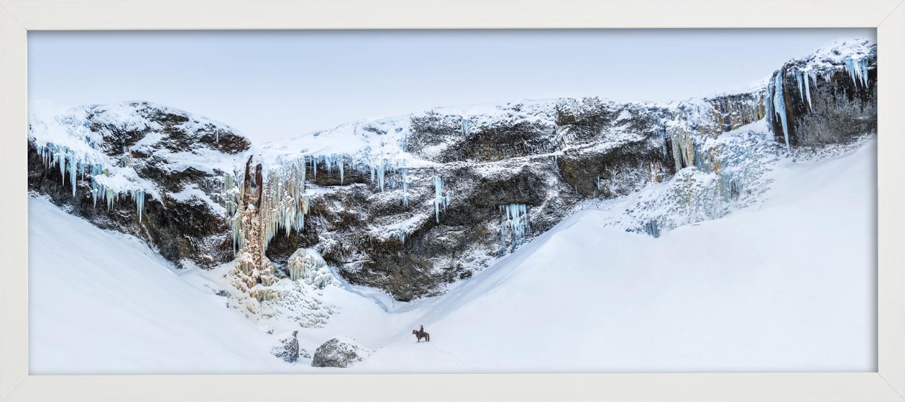 The Lonesome Cowboy - Icy landscape with horserider, fine art photography, 2024 For Sale 3