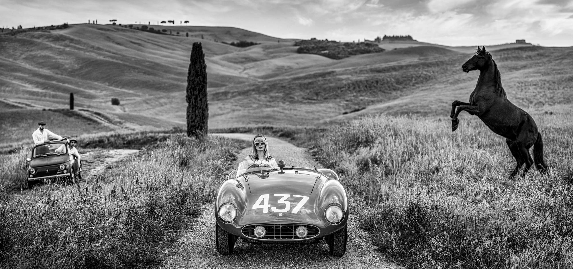 The Prancing Horse (B&W) by David Yarrow - 1955 Ferrari 750 Monza 0530