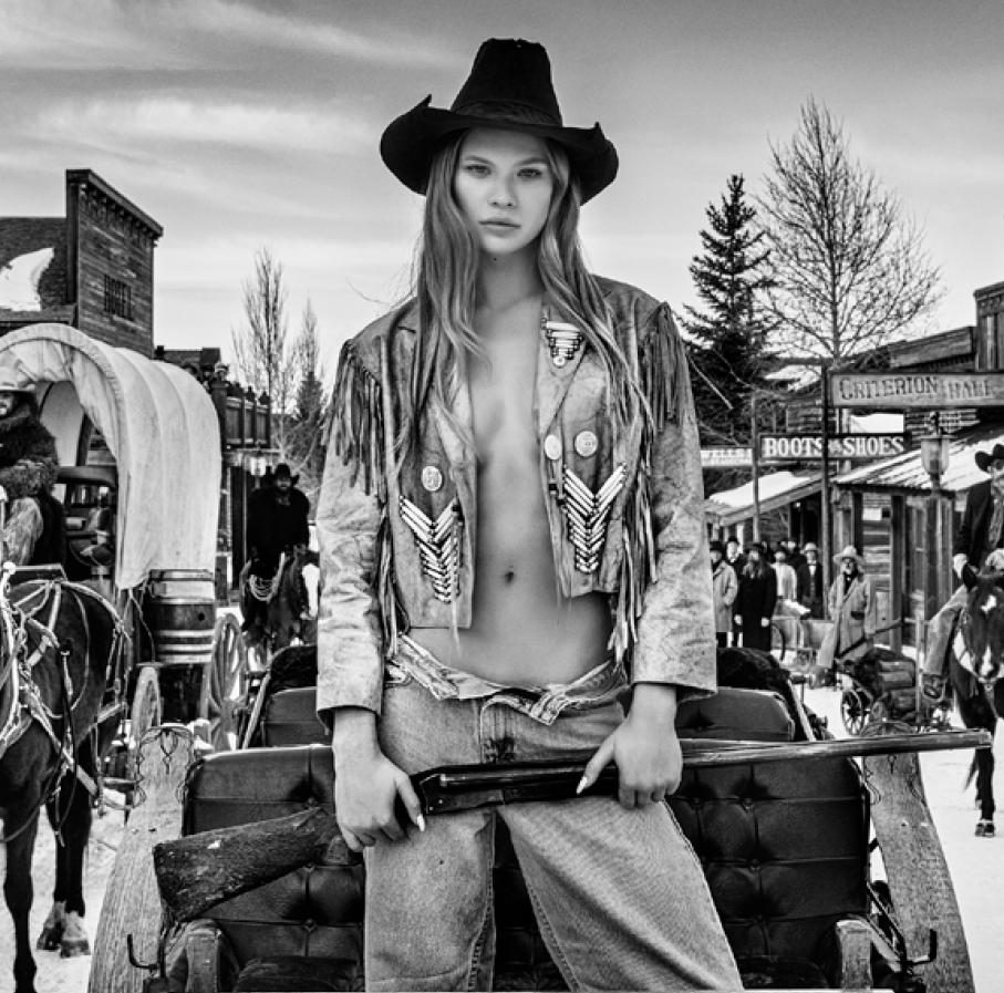 The Sheriff ’s Daughter / Sexy Framed Western Photo Josie Canseco  - Contemporary Photograph by David Yarrow