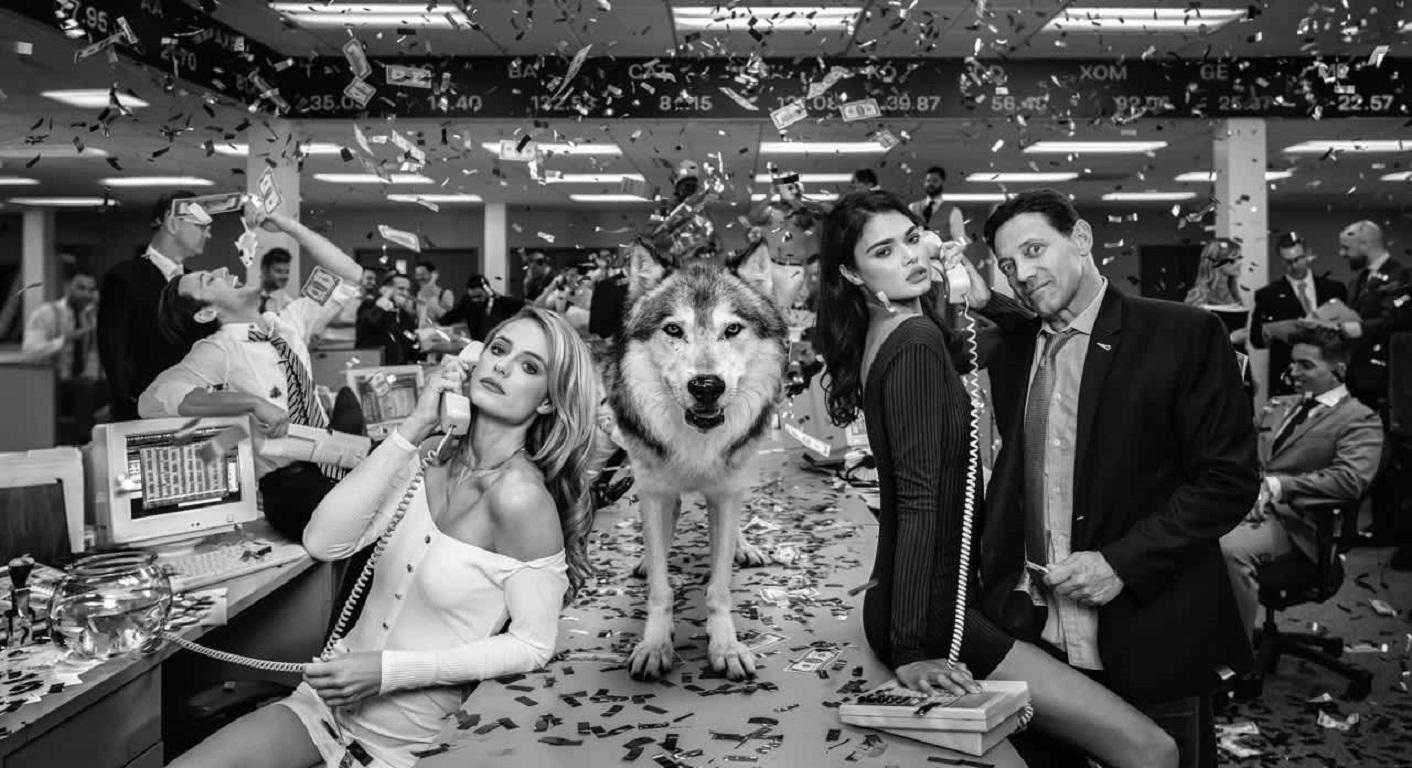 David Yarrow Black and White Photograph - The Wolves of Wall Street II