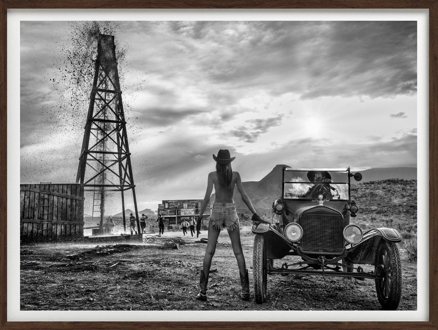 'There will be Oil' - topless Model and oldtimer Car, fine art photography, 2023 For Sale 2