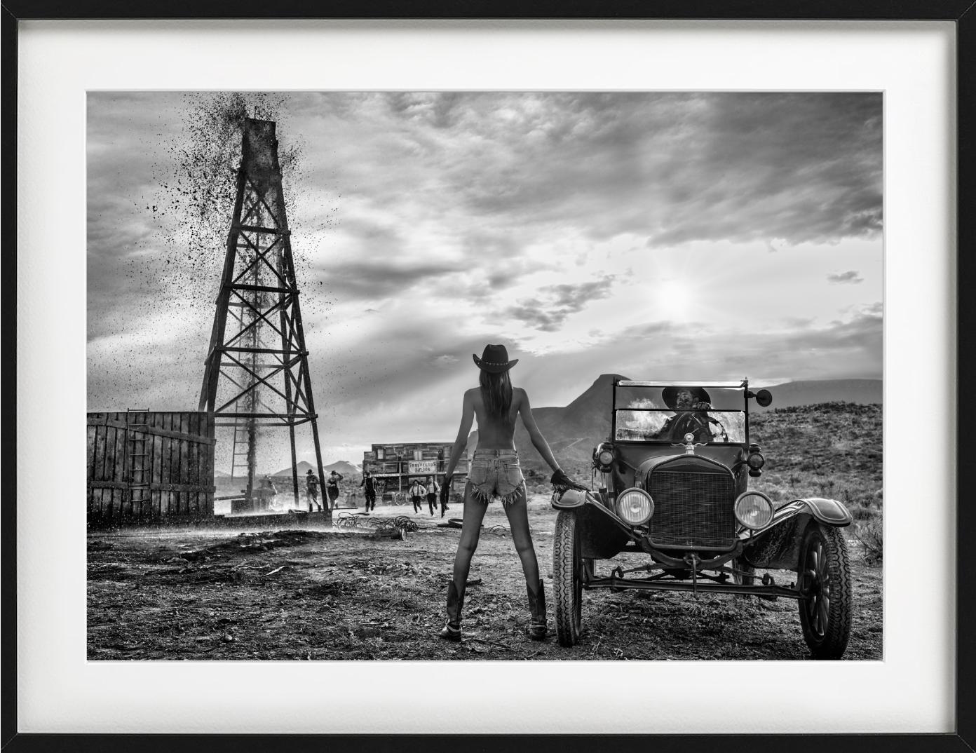 'There will be Oil' - topless Model and oldtimer Car, fine art photography, 2023 For Sale 3