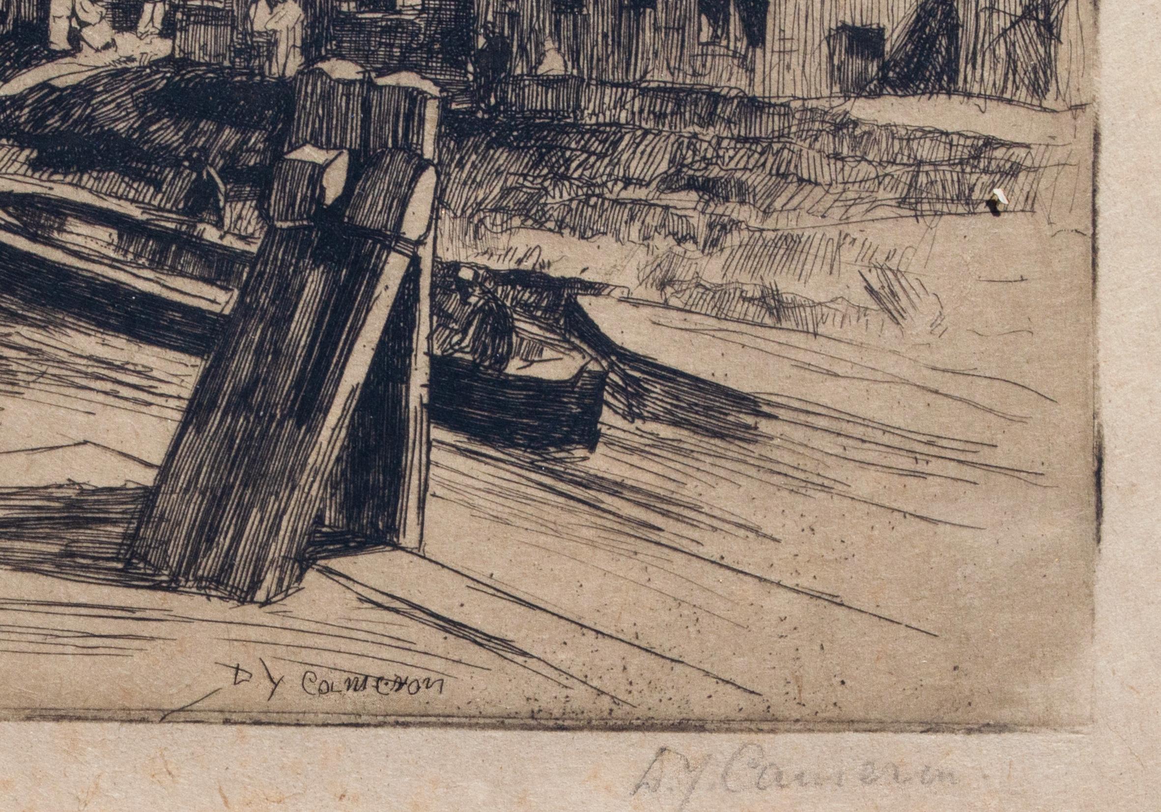 A.I.C. 19e C. Village européen Gravure - Académique Print par David Young Cameron