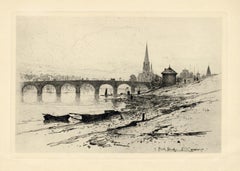 Antique "Perth Bridge" original etching