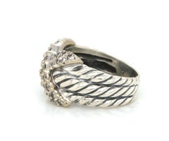 David Yurman 0.65ctw Diamond X Ring in 18K White Gold