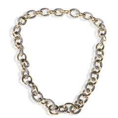 David Yurman 1/4 18K Yellow Gold & Sterling Silver Oval Link Necklace