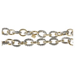 David Yurman 1/4 18K Yellow Gold & Sterling Silver Oval Link Necklace