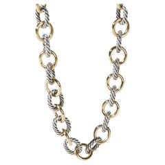 David Yurman 1/4 18K Yellow Gold & Sterling Silver Oval Link Necklace