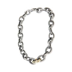 David Yurman 1/5 18K Yellow Gold & Sterling Silver Oval Link Necklace