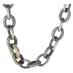 David Yurman 1/5 18K Yellow Gold & Sterling Silver Oval Link Necklace
