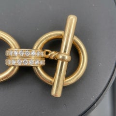 Bracciale David Yurman con catena Mercer in oro giallo 18 carati e diamanti