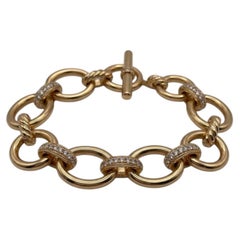 David Yurman Diamond 18k Yellow Gold Mercer Chain Bracelet