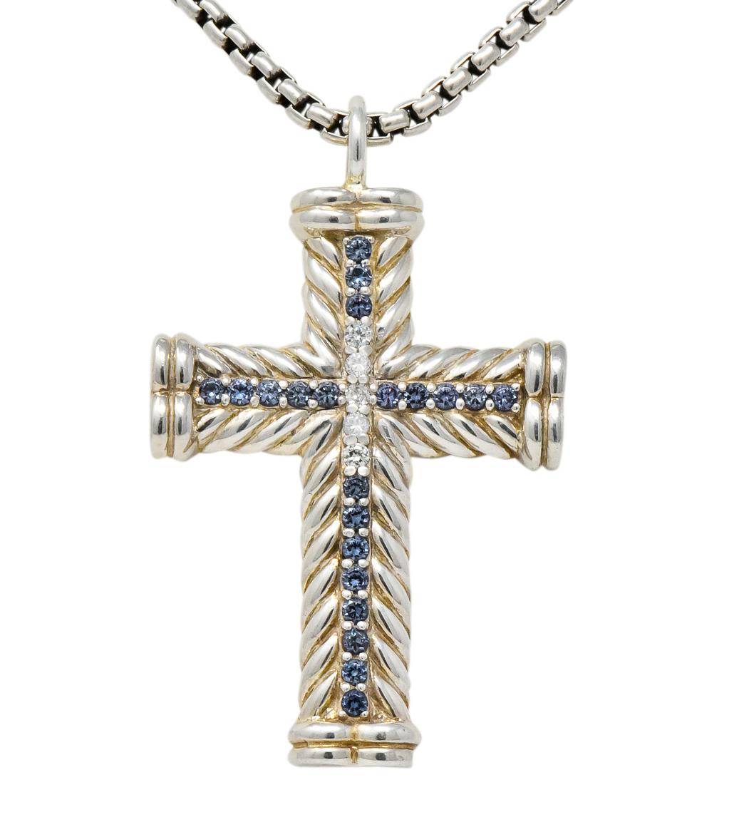 david yurman cross pendant with black diamonds