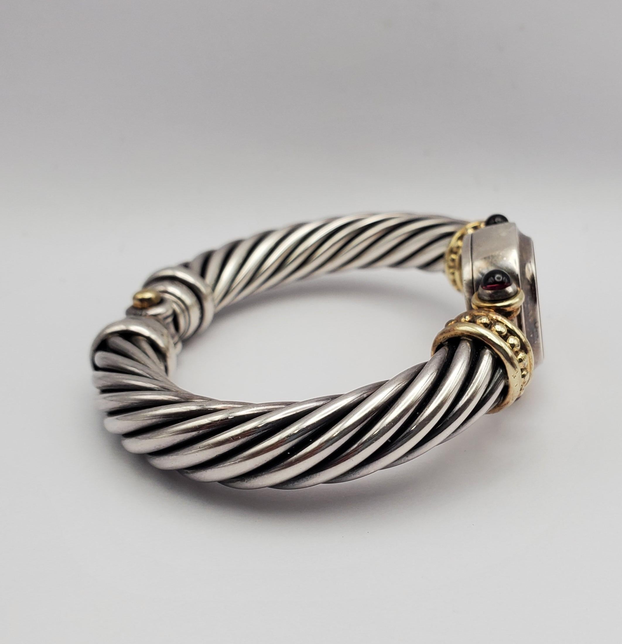 Contemporary David Yurman 10mm Cable Collection Mop Dial Bangle Watch