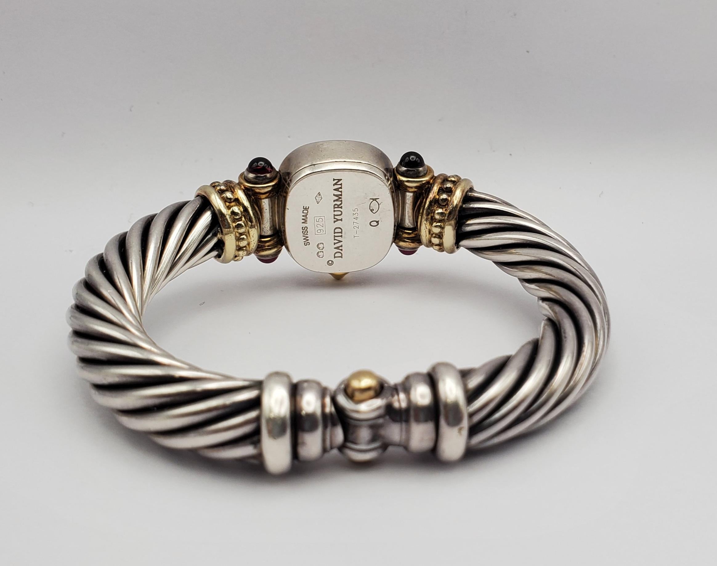 Cabochon David Yurman 10mm Cable Collection Mop Dial Bangle Watch