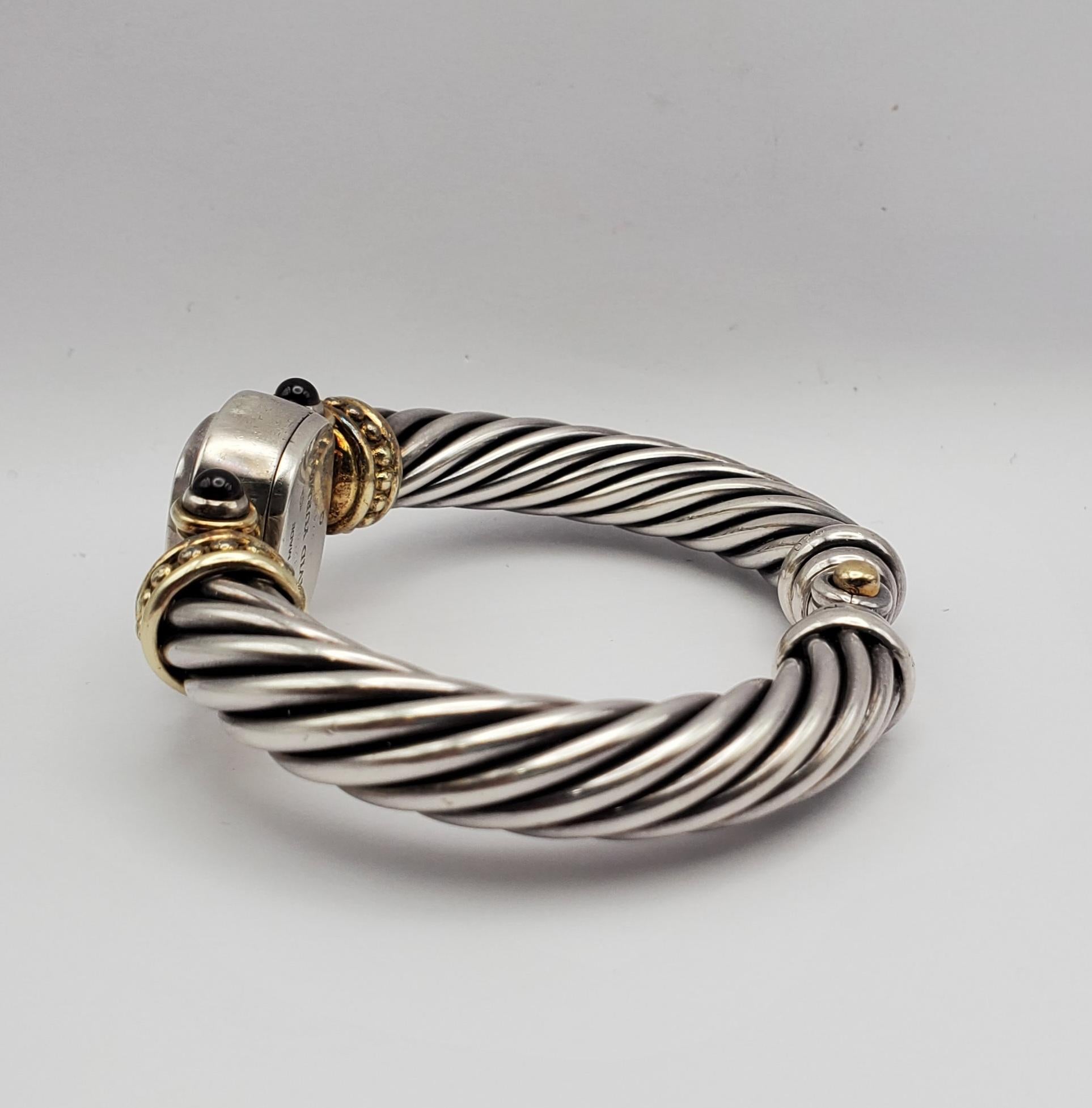 David Yurman 10mm Cable Collection Mop Dial Bangle Watch In Good Condition In Pittsburgh, PA