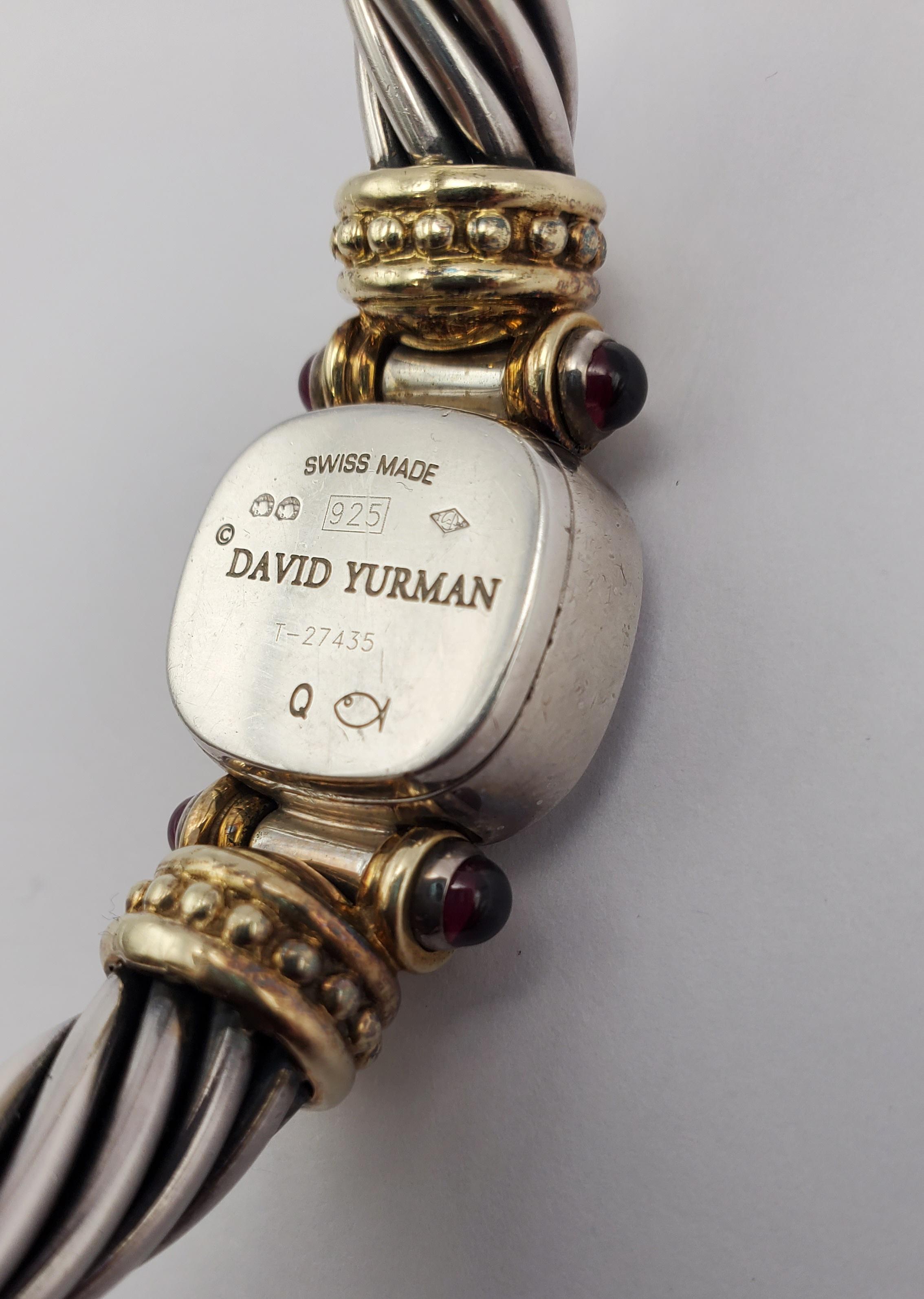 Cabochon David Yurman 10mm Cable Collection Mop Dial Bangle Watch