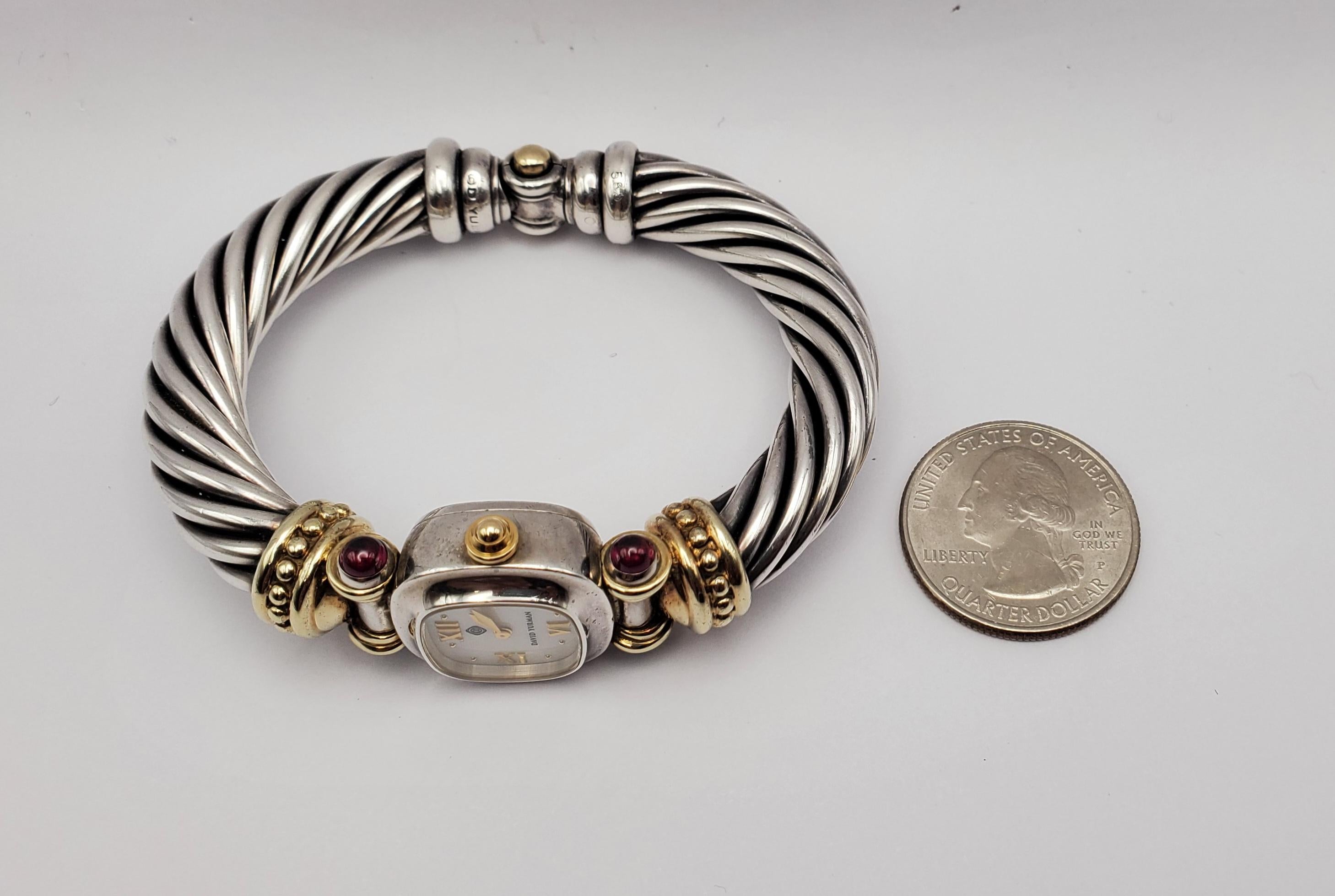 David Yurman 10mm Cable Collection Mop Dial Bangle Watch 3