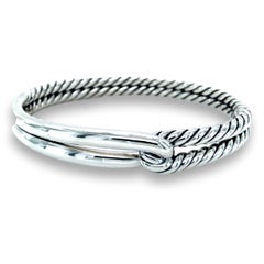 David Yurman 10mm Sterling Silver Labyrinth Single-Loop Bracelet Medium Size