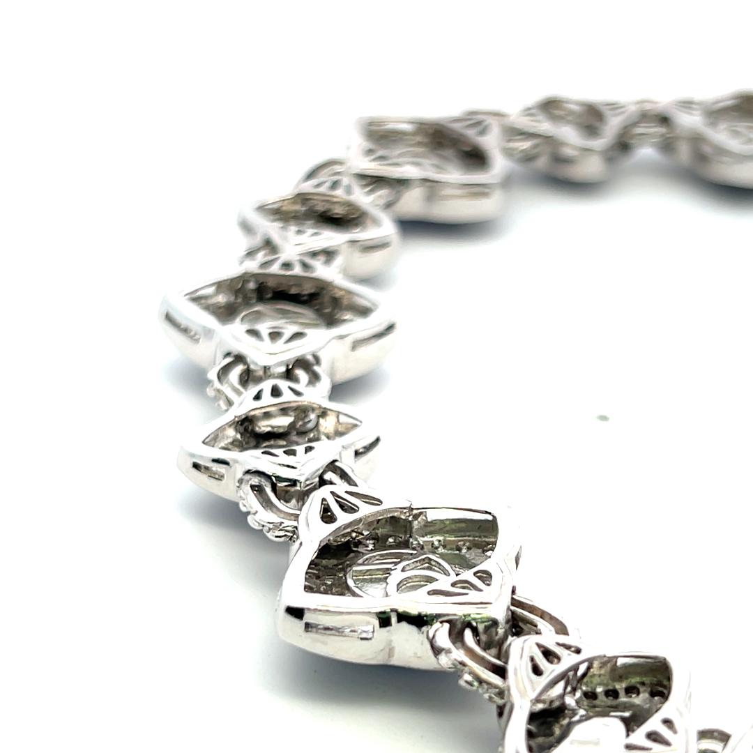 David Yurman Bracelet à maillons en or blanc 18 carats avec diamants brillants ronds de 11,60 carats en vente 5
