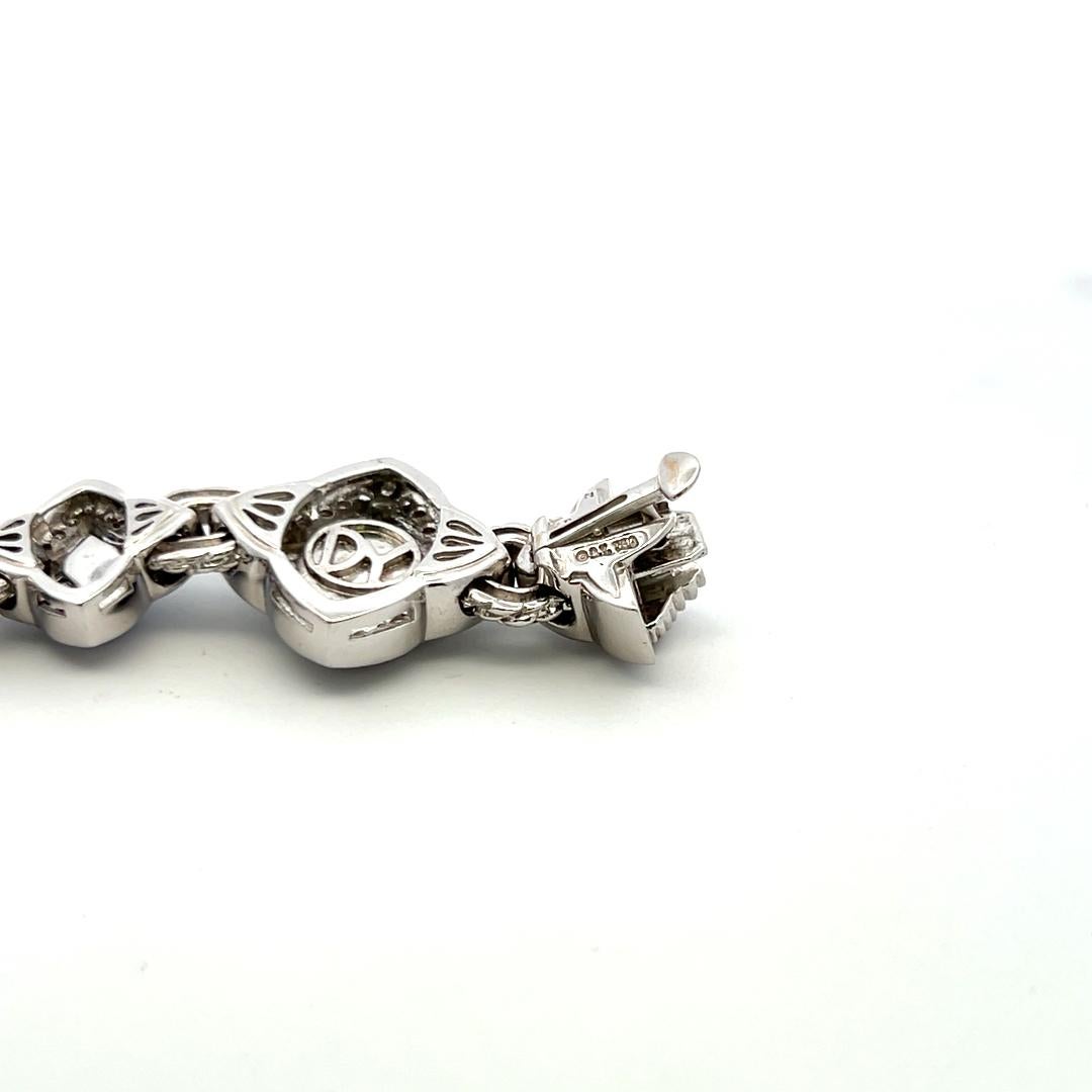 David Yurman Bracelet à maillons en or blanc 18 carats avec diamants brillants ronds de 11,60 carats en vente 2