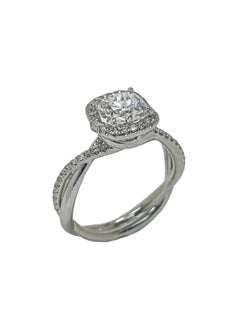David Yurman, 1.22 Carat Diamond Infinity Half Pave Halo Engagement Ring
