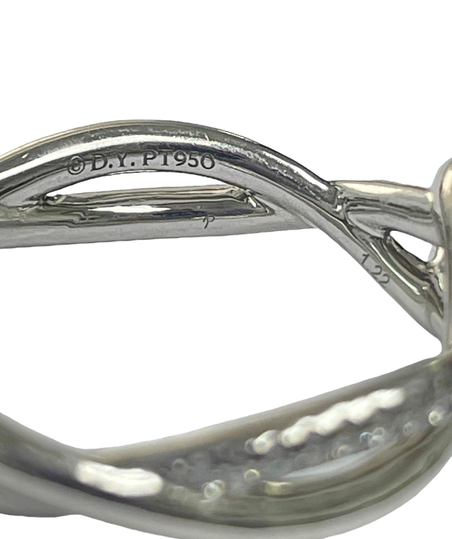 Cushion Cut David Yurman, 1.22 Carat Diamond Infinity Half Pave Halo Engagement Ring For Sale