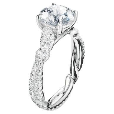 David Yurman 1.28 carat Round Diamond Wisteria Engagement Ring For Sale