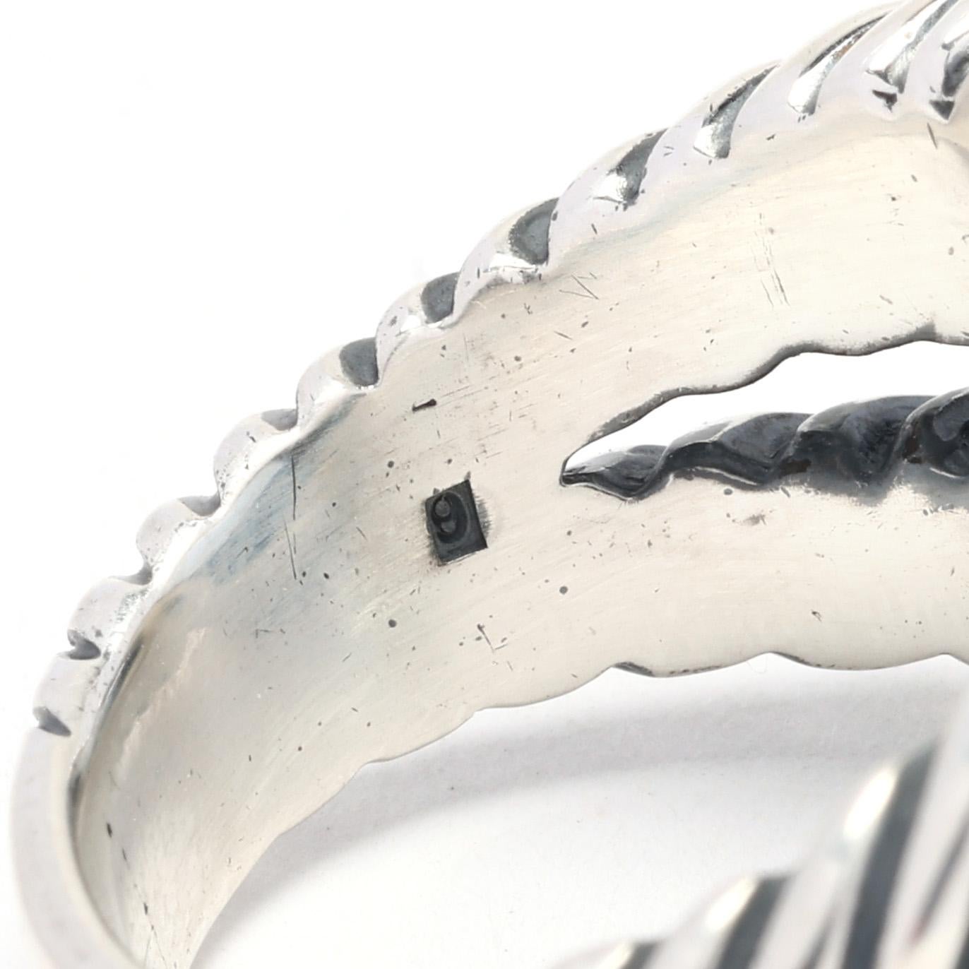 Anello David Yurman con topazio blu e diamanti da 13,85 carati, argento sterling e oro bianco 18 carati in vendita 1