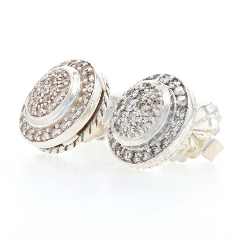 Originally retailing for $2,950, these chic designer earrings are being offered here for a much more wallet-friendly price.

Brand: David Yurman
Design: Cerise

Metal Content: Sterling Silver

Stone Information: 
Natural Diamonds
Total Carats: