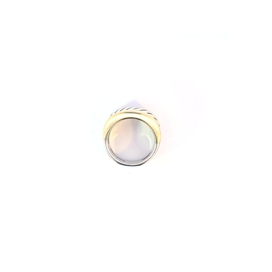 Women's or Men's David Yurman 14 Karat Gold and Sterling Silver Band Ring