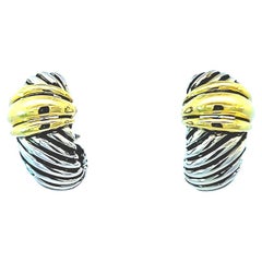 David Yurman 14 karat Yellow Gold Sterling Silver Earrings
