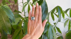 David Yurman 14.15 Carats Sky Blue Topaz Diamond Sterling Silver Albion Ring