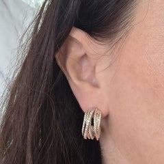 Orecchini a croce con diamanti David Yurman in oro 14 carati e argento sterling