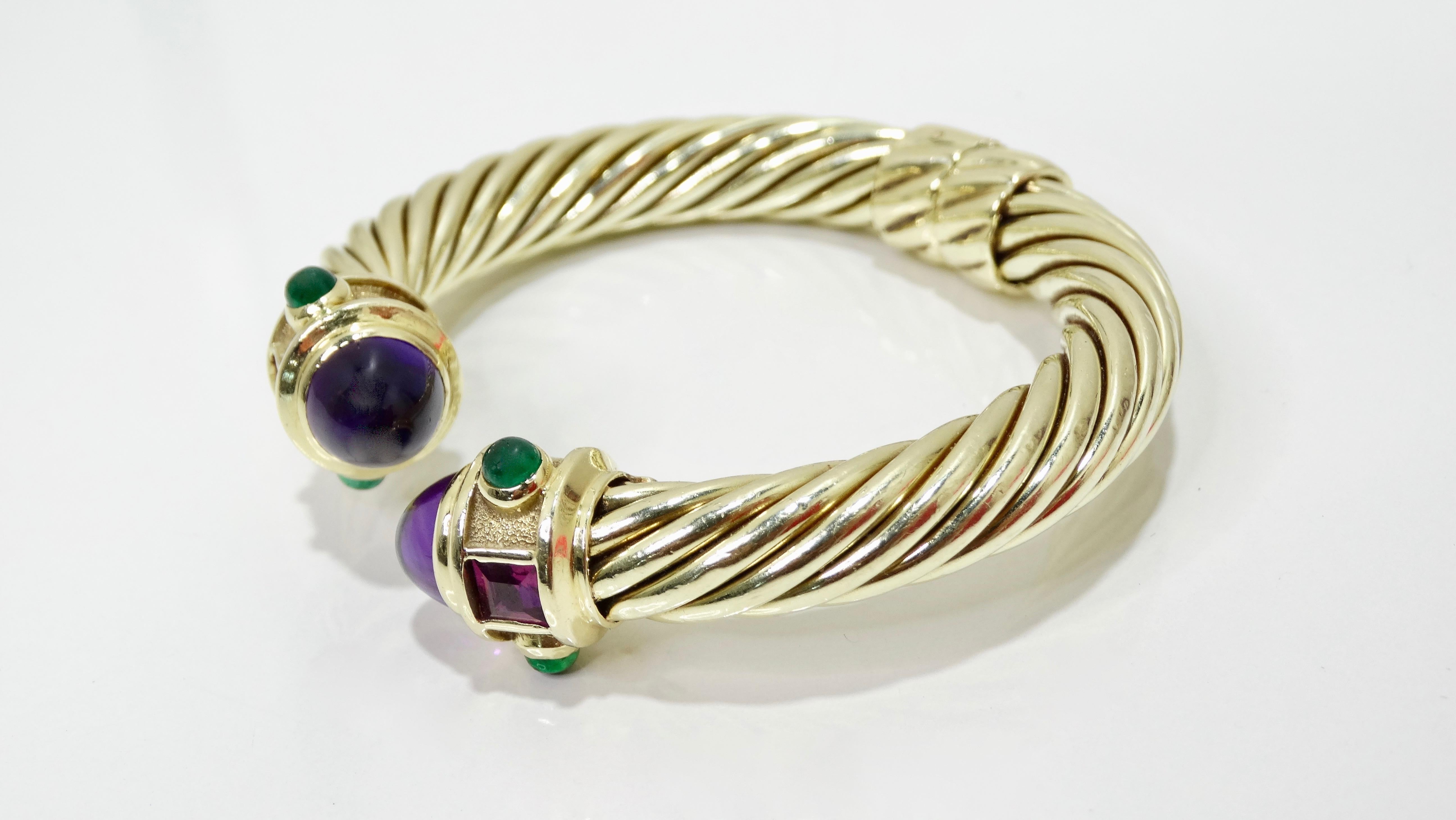 David Yurman 14k Gold & Sterling Silver Renaissance Bracelet In Excellent Condition In Scottsdale, AZ