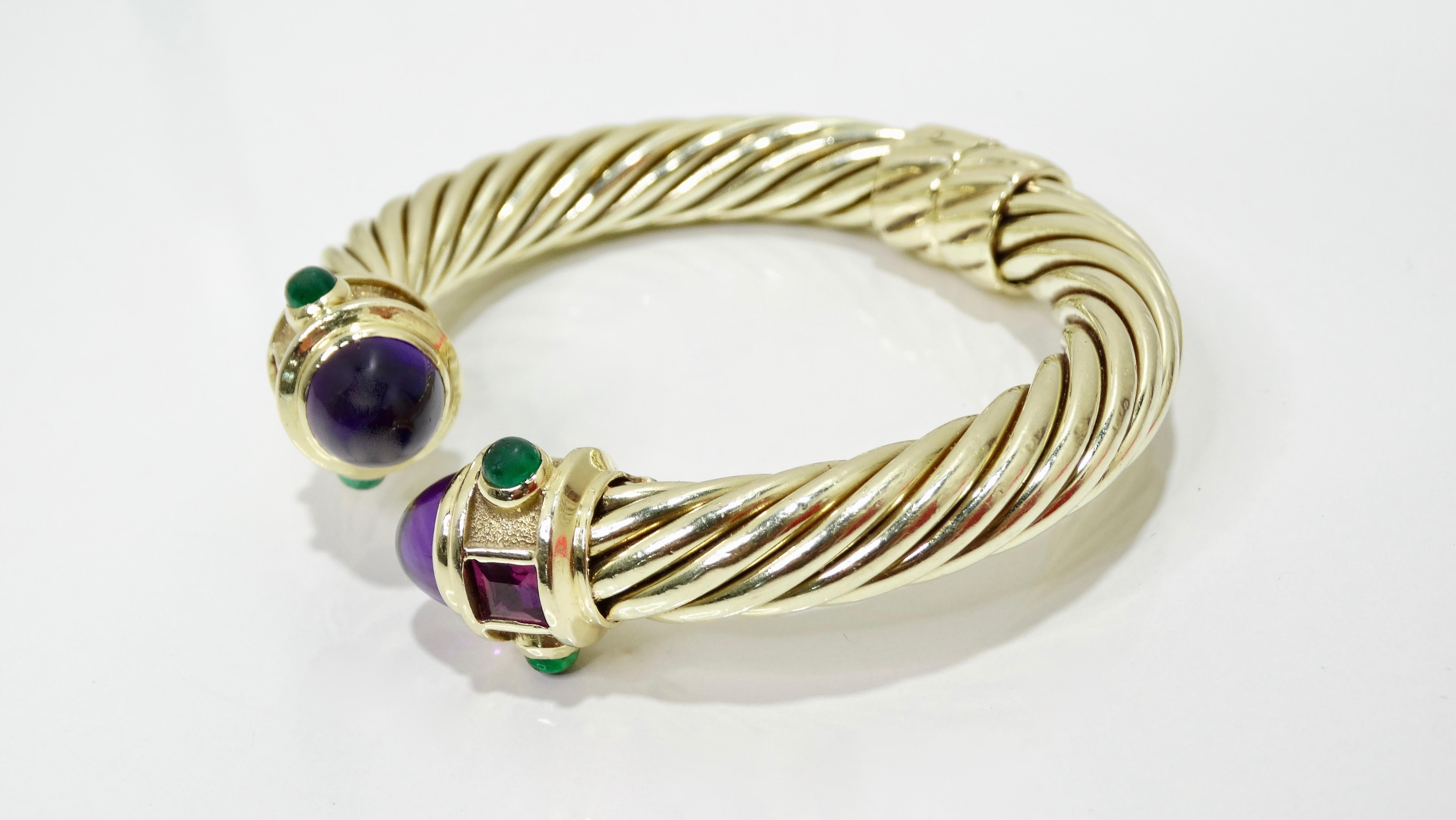 David Yurman 14k Gold & Sterling Silver Renaissance Bracelet   In Excellent Condition In Scottsdale, AZ