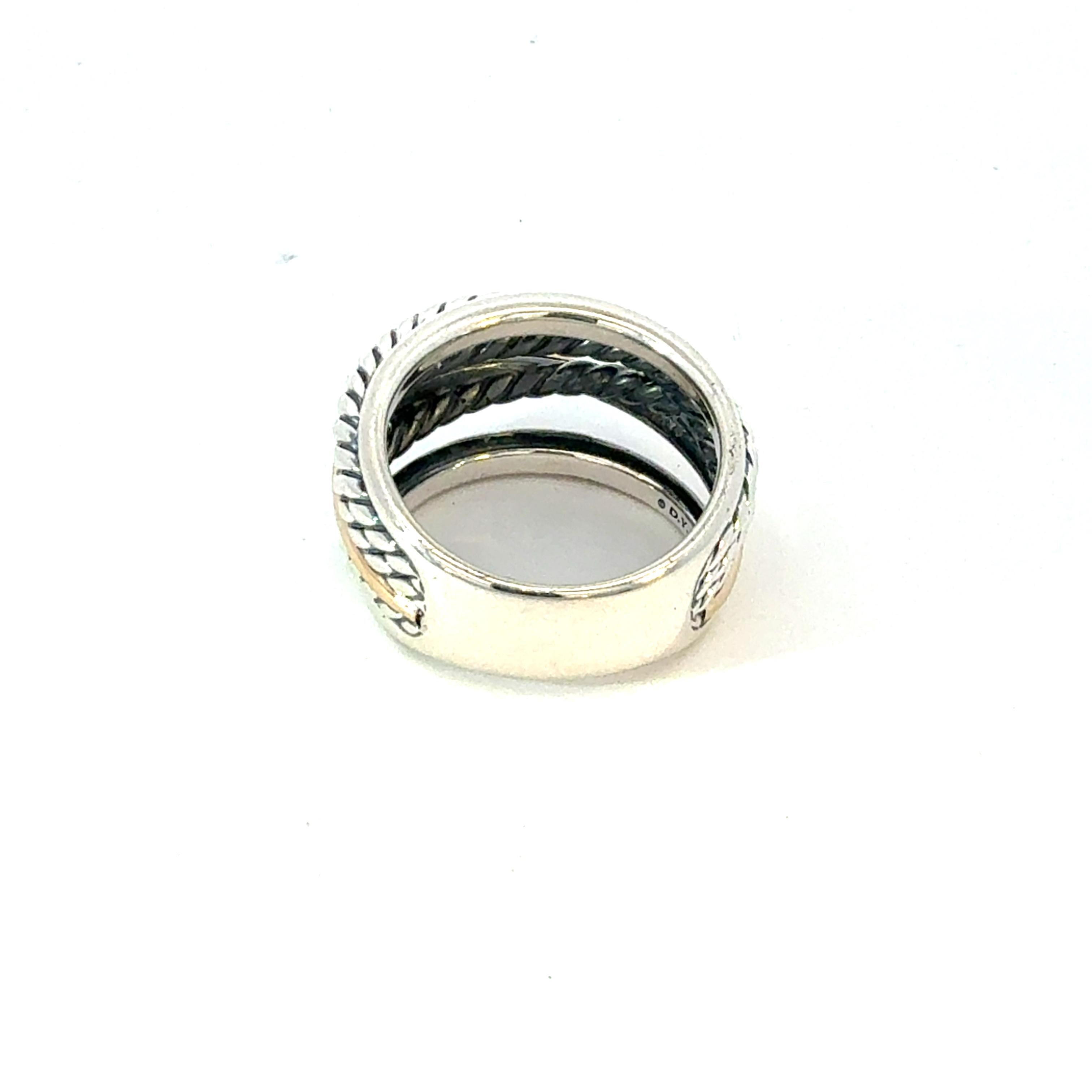 Donna David Yurman Anello in oro 14k e argento sterling misura 9 Estate in vendita