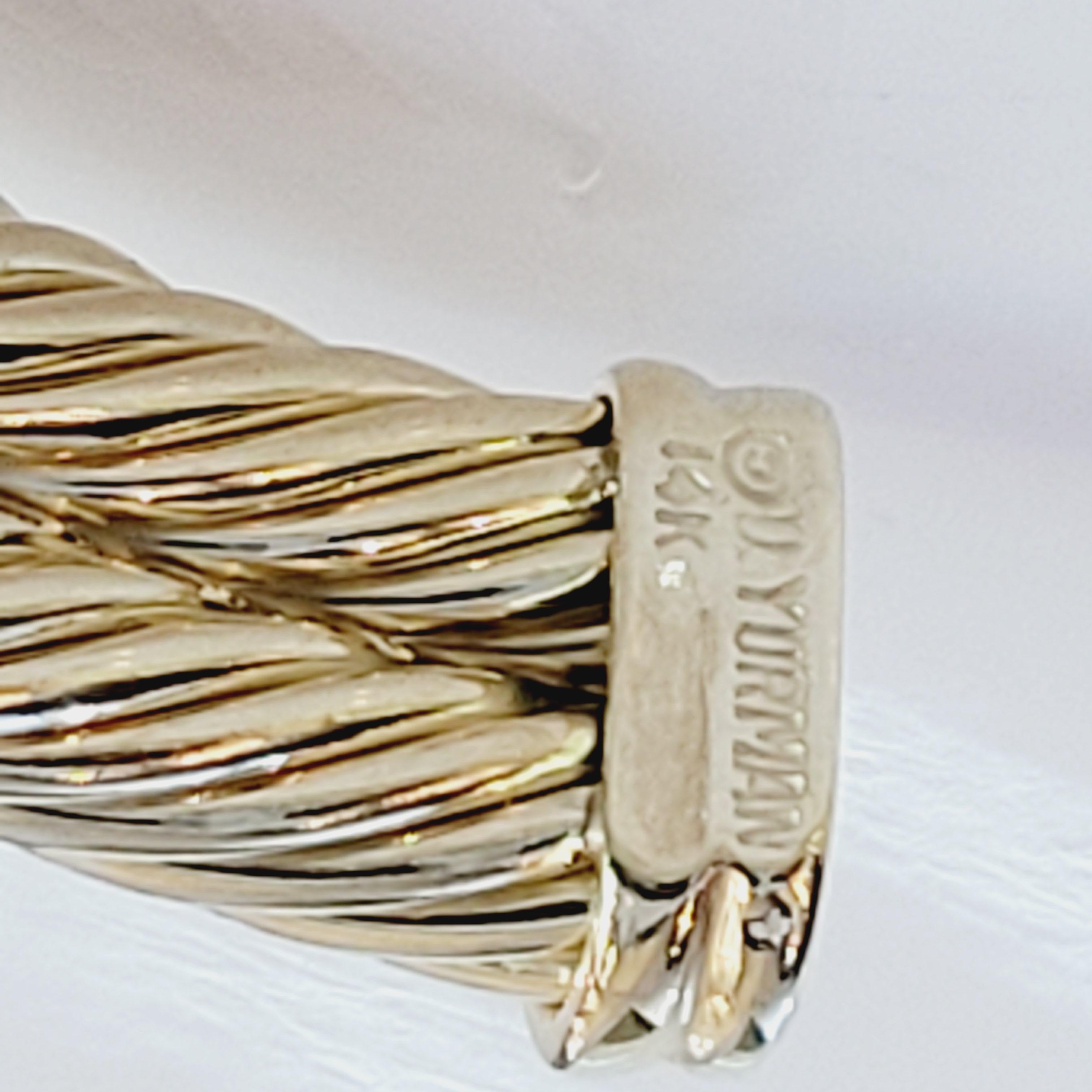 David Yurman 14K Massivgold Double X Doppel-Kabel-Manschettenarmband Damen