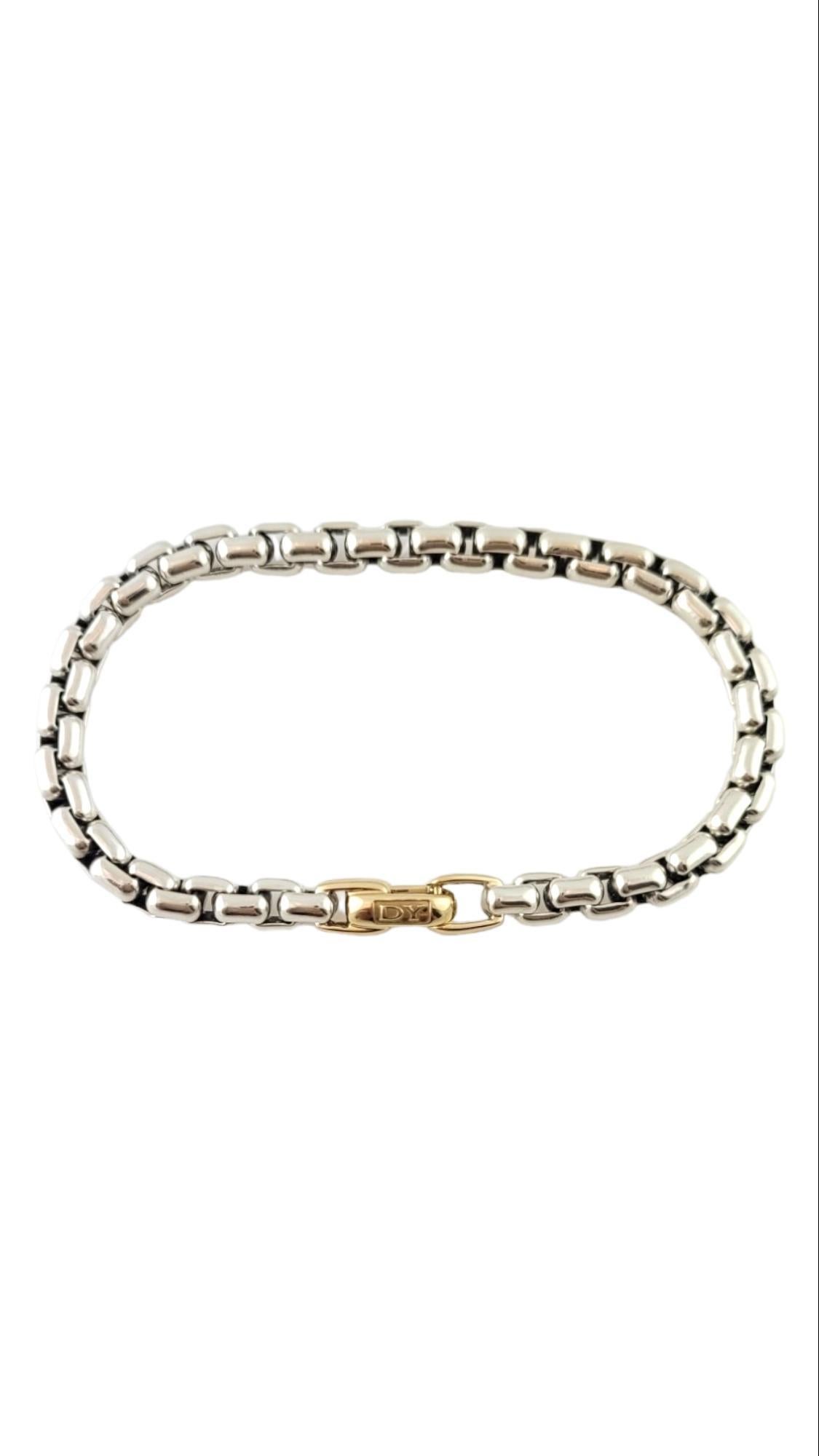 David Yurman 14K & Sterling Silver Box Chain Bracelet with Box #15199 In Good Condition For Sale In Washington Depot, CT