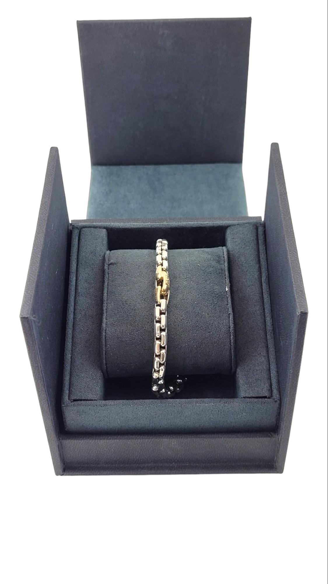 David Yurman Bracelet chaîne boîte en argent sterling et or 14 carats avec boîte n° 15199 en vente 2